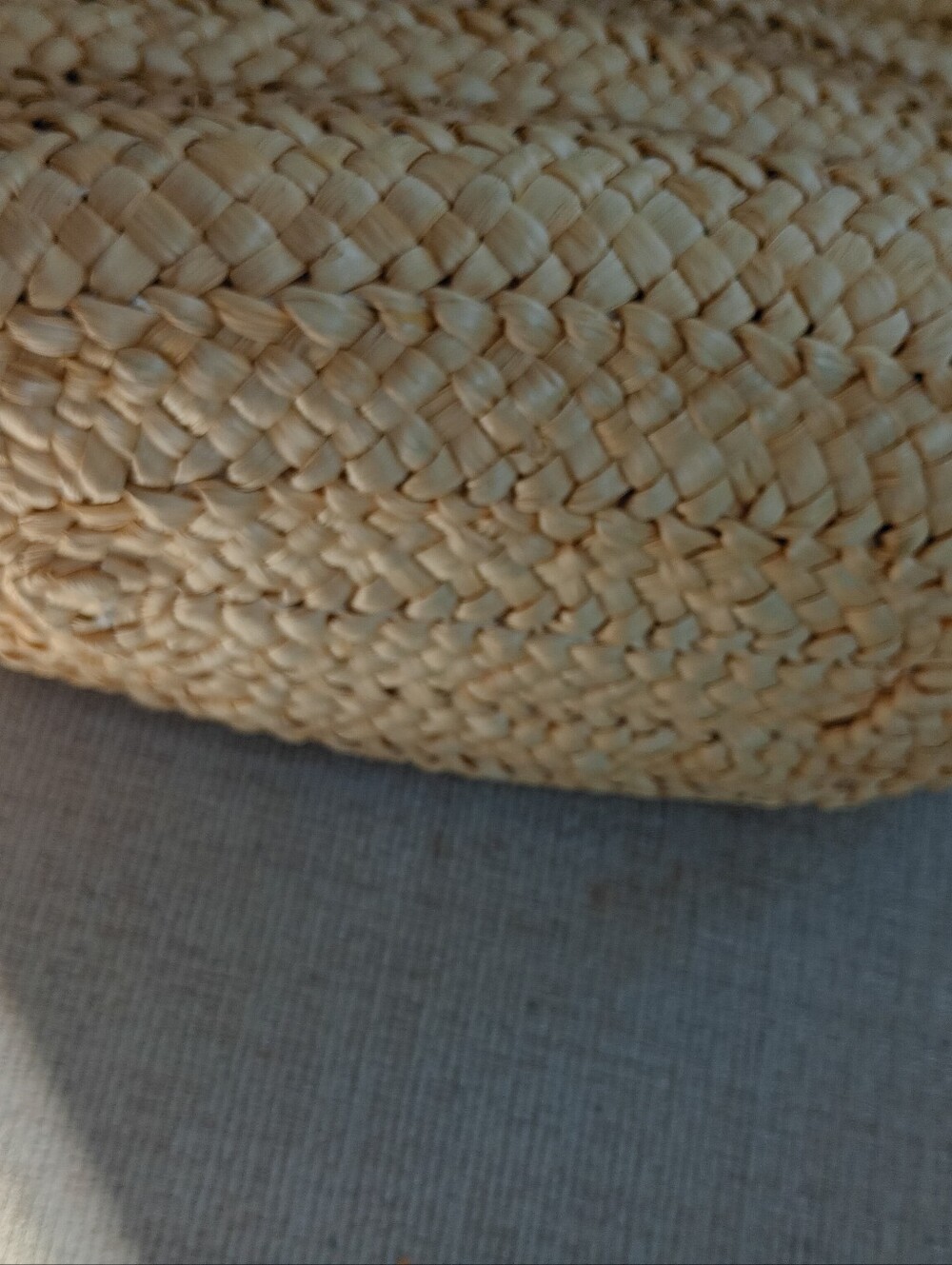 Joe Fresh | Natural Straw Tote with Brown Faux Leather Handles - Picture 3 of 5